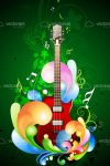 Colorful Music Card with Guitar